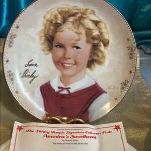 Shirley Temple Collector Plate America’s Sweetheart.